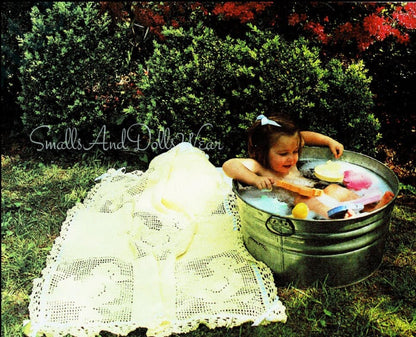 Vintage Filet Crochet Pattern Dancing Ducks Baby Blanket Afghan PDF Instant Digital Download Cot Pram Cover Lap Blanket 8 Ply 36x44