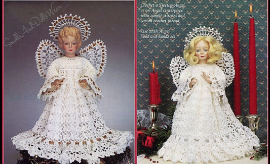 Vintage Thread Crochet Pattern Christmas Angel Doll Tree Topper or Centerpiece PDF Instant Digital Download Lacy Dress