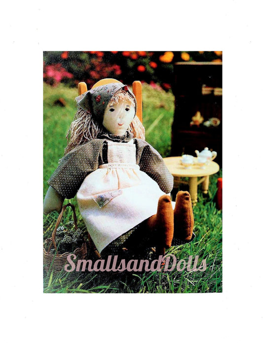 Vintage Sewing Pattern 26" Country Prairie Girl Rag Doll Soft Sculpture Toy PDF Instant Digital Download