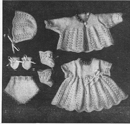 Vintage Knitting Patterns 18 - 22 Inch Doll Clothes Complete Layette Pram Set Sleeping Bag Outfits PDF Instant Digital Download  8 Ply