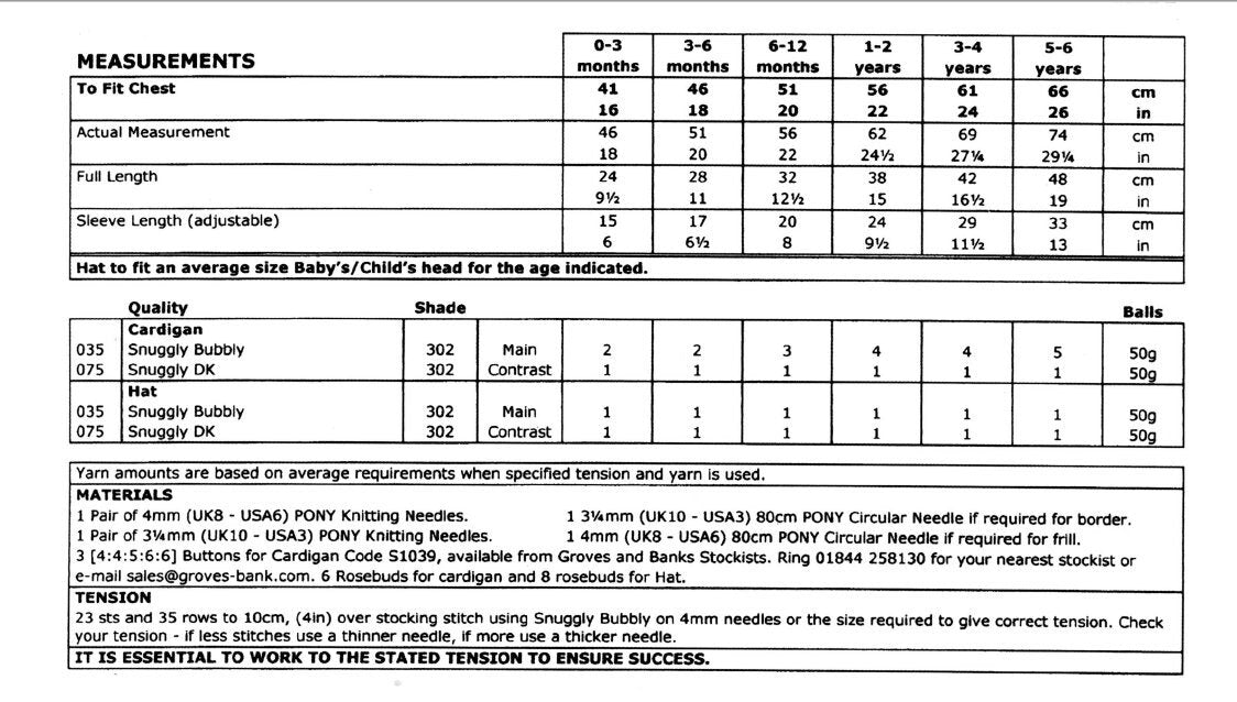 Vintage Knitting Pattern Knit Girl Toddler Knobby Nubby Roses Cardigan Sweater and Hat Set PDF Instant Digital Download 0-6 years DK 8 Ply