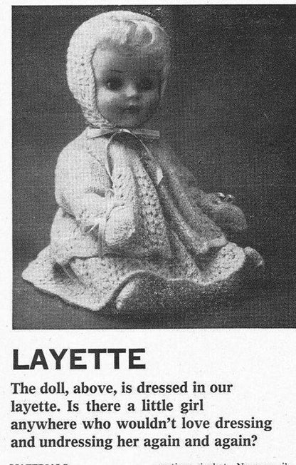 Vintage Knitting Patterns 18 - 22 Inch Doll Clothes Complete Layette Pram Set Sleeping Bag Outfits PDF Instant Digital Download  8 Ply