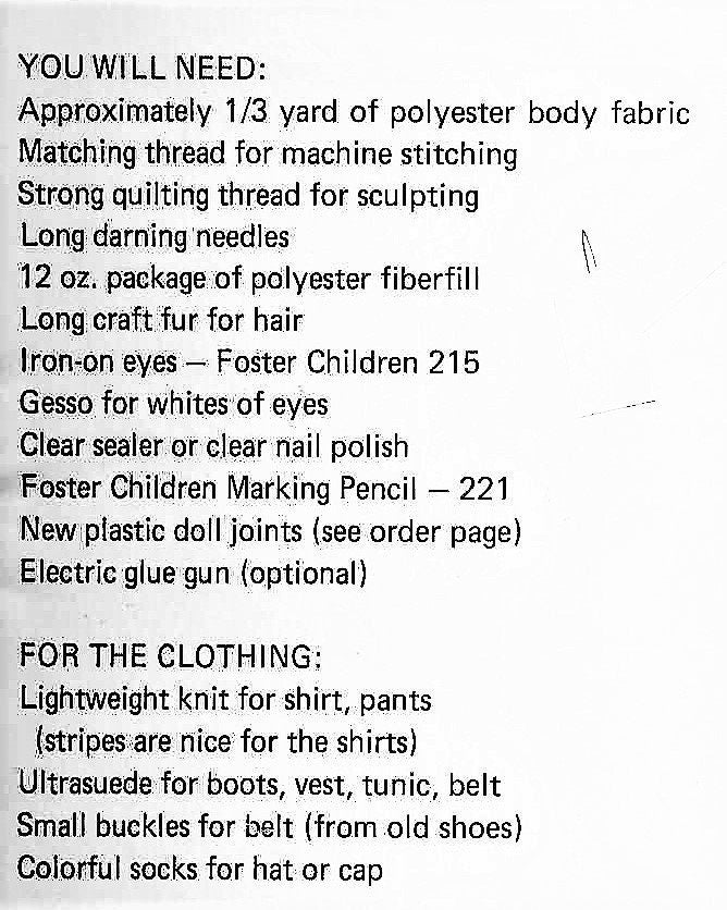 Vintage Sewing Pattern 18" Elf Gnome Pixie Boy Soft Sculpture Dolls & Outfits PDF Instant Digital Download Soft Toys Full Size Patterns