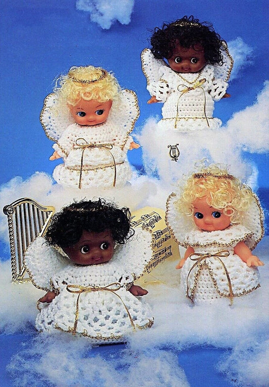 Vintage Crochet Pattern 5.5" Cutie Cupid Christmas Angel Dolls Kewpie Impkins Dolls PDF Instant Digital Download 4 Designs 10 Ply