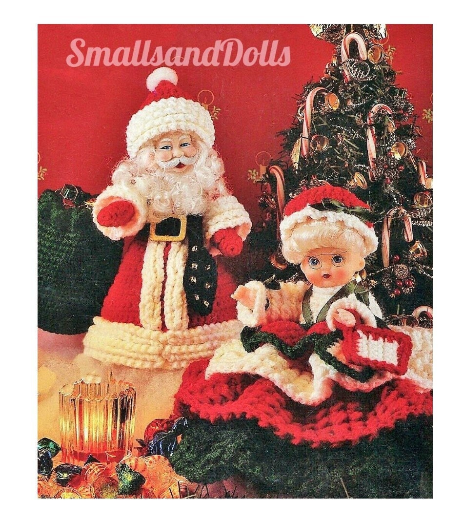 Vintage Crochet Pattern Santa & Mrs Claus Christmas Scents Air Freshener Cover Music Box Doll PDF Instant Digital Download  10 Ply