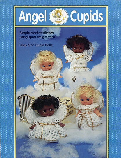 Vintage Crochet Pattern 5.5" Cutie Cupid Christmas Angel Dolls Kewpie Impkins Dolls PDF Instant Digital Download 4 Designs 10 Ply