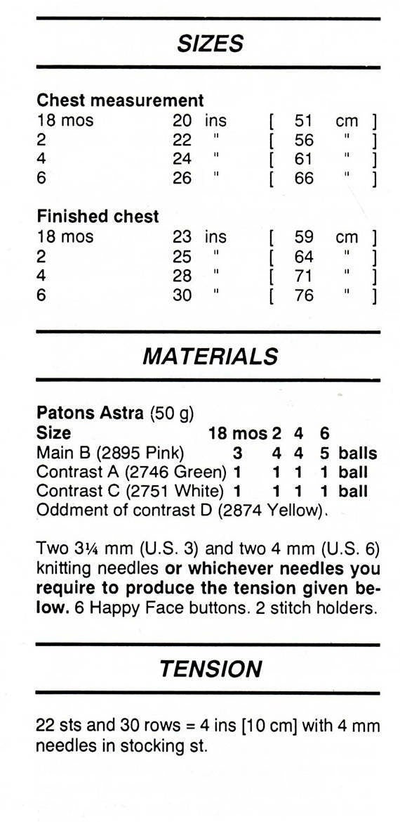 Vintage Knitting Pattern Knit Girls Happy Daisies Sweater PDF Instant Digital Download Flowers Pullover Jumper 18m-6 yrs DK