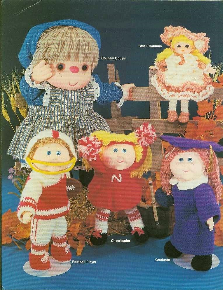 Vintage Crochet Playbabies Doll Patterns Yarn Head Baby Toothie Ruthie Cabbage Patch Doll Designs PDF Instant Digital Download 4 Ply