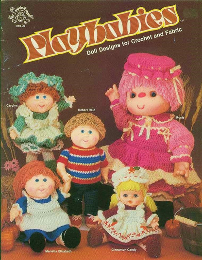 Vintage Crochet Playbabies Doll Patterns Yarn Head Baby Toothie Ruthie Cabbage Patch Doll Designs PDF Instant Digital Download 4 Ply