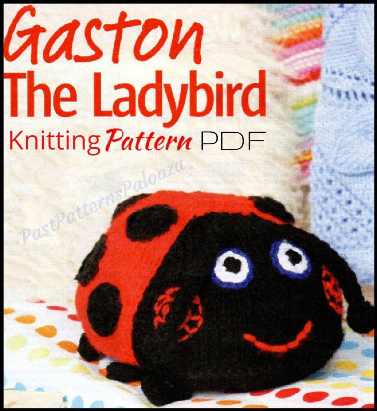 Vintage Knitting Pattern Gaston the Ladybird Ladybug PDF Instant Digital Download Ben & Hollys Little Kingdom Soft Toy Amigurumi 12 Ply