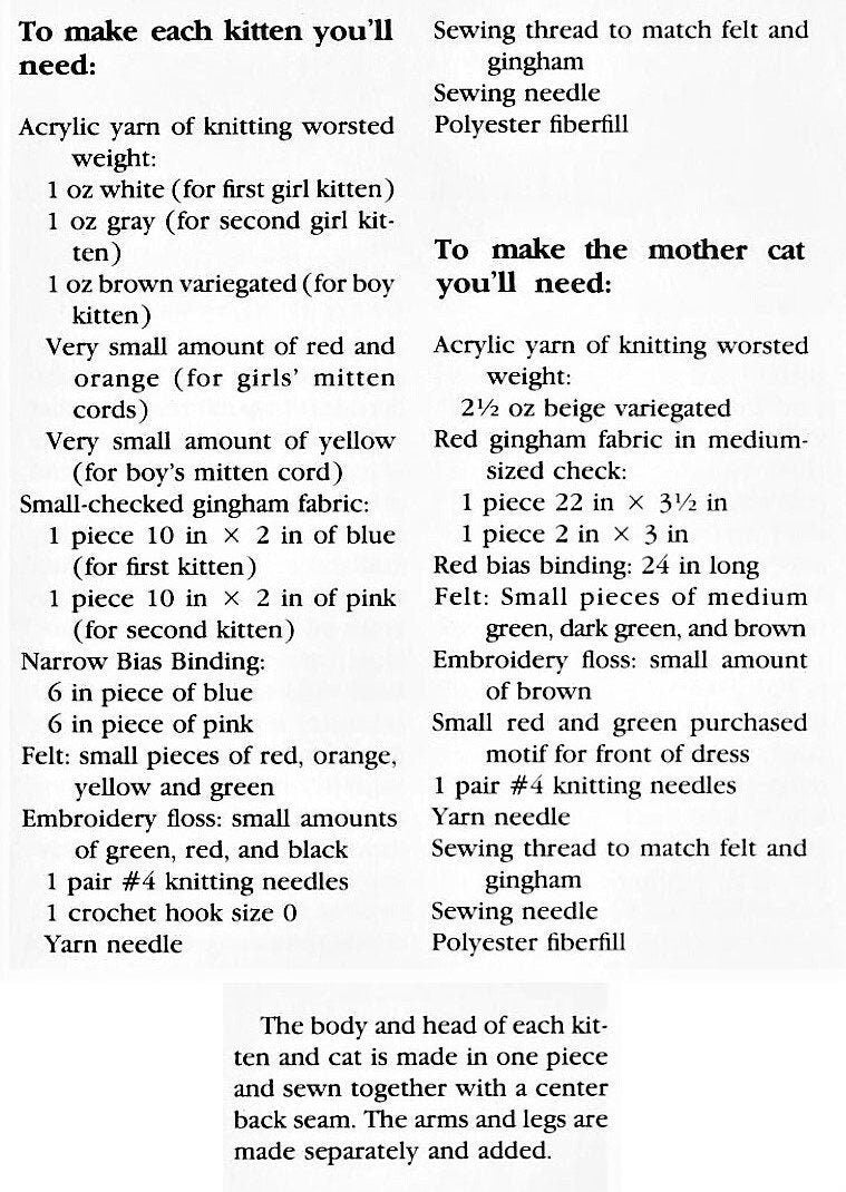 Vintage Knitting Pattern Cute Puppy Dog Kitty Cat Kittens Families Amigurumi Soft Toy Dolls PDF Instant Digital Download Kitsch Kawaii Pets