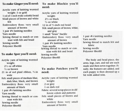 Vintage Knitting Pattern Cute Puppy Dog Kitty Cat Kittens Families Amigurumi Soft Toy Dolls PDF Instant Digital Download Kitsch Kawaii Pets