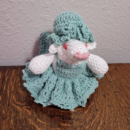Vintage Crochet Pattern 10" Cute Sunbonnet Mice Soft Toy Dolls Pinafores Sun Bonnets PDF Instant Digital Download Amigurumi Plush Lady Mouse 4 Ply