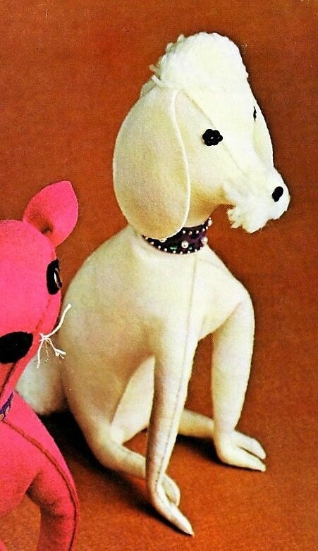 Vintage Sewing Pattern 12" Poodle Puppy Dog Kitty Cat Soft Sculpture Plush Dolls PDF Instant Digital Download Soft Toy Pets