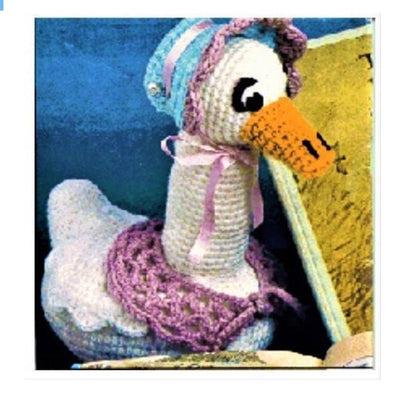Vintage Crochet Pattern Mother Goose with Bonnet Soft Toy Doll PDF Instant Digital Download Plush Easter Goose Bird Amigurumi 4 Ply