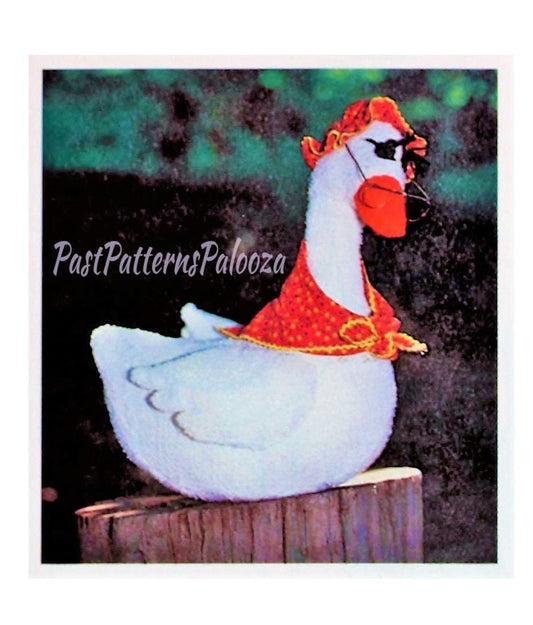 Vintage Sewing Pattern 18" Old Mother Goose Soft Toy Doll Terrycloth Fabric PDF Instant Digital Download Country Granny Goose