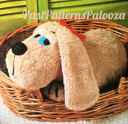Vintage Sewing Pattern 21" Basset Hound Puppy Dog Soft Doll Plush Faux Fur Fabric PDF Instant Digital Download Stuffed Pet Dog Soft Toy