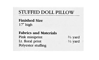 Vintage Sewing Pattern 17" Gingham Sunbonnet Sue Doll Pillow PDF Instant Digital Download Cute Prairie Girl Stuffed Fabric Bed Pillow