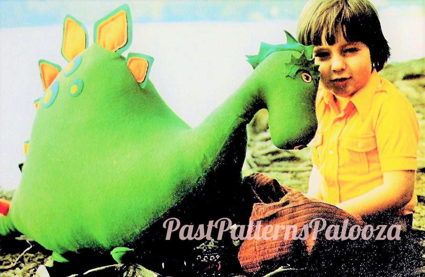 Vintage Sewing Pattern 48" Large Felt Fabric Stegosaurus Dinosaur Soft Sculpture Toy Doll PDF Instant Digital Download 4 Foot Dino or Dragon