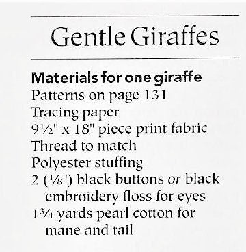 Vintage Sewing Pattern 9" Calico Plaid Fabric Giraffe Soft Sculpture Toy Doll PDF Instant Digital Download Cute Plush Zoo Safari Animal
