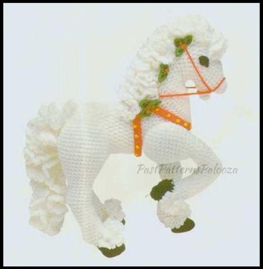 Vintage Crochet Pattern 15" Christmas Carousel Horse Soft Toy Doll PDF Instant Digital Download Plush Merry Go Round Horse Amigurumi 4 Ply