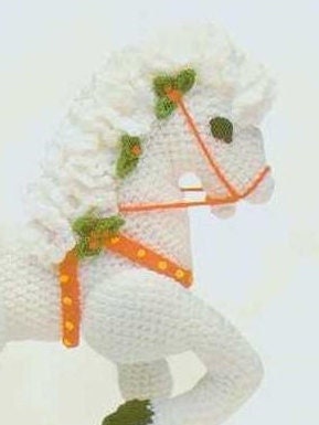 Vintage Crochet Pattern 15" Christmas Carousel Horse Soft Toy Doll PDF Instant Digital Download Plush Merry Go Round Horse Amigurumi 4 Ply
