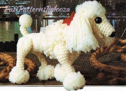 Vintage Crochet Pattern 6" Poodle Dog Amigurumi Soft Toy Doll PDF Instant Digital Download Plushie Standard or Toy Purebred Show Dog 4 Ply