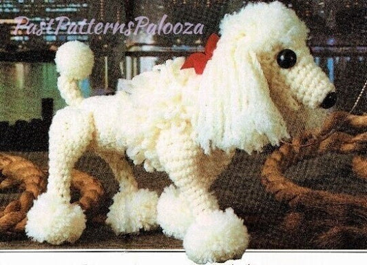 Vintage Crochet Pattern 6" Poodle Dog Amigurumi Soft Toy Doll PDF Instant Digital Download Plushie Standard or Toy Purebred Show Dog 4 Ply