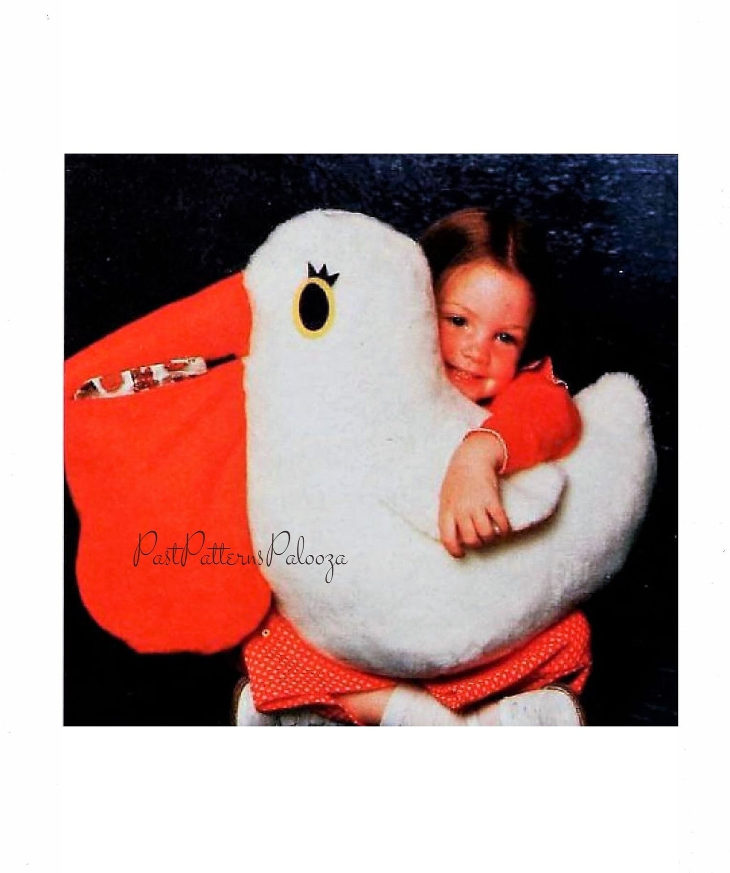 Vintage Sewing Pattern 25" Furry Pelican Soft Toy Doll Pajama Bag or Pillow PDF Instant Digital Download Faux Fur Fabric