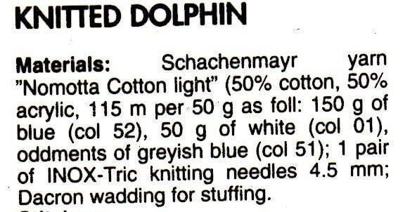 Vintage Knitting Pattern Large Blue Dolphin Orca Whale Stuffed Soft Toy PDF Instant Digital Download Knitted Plush Marine Animal 8 Ply