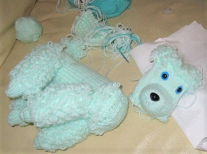 Vintage Knitting Pattern 10" Knit Poodle Toy Dog PDF Instant Digital Download Retro 1950s Stuffed Plush Girl Puppy Amigurumi 3 Ply