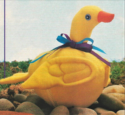 Vintage Sewing Pattern Fabric Egg To Duck Soft Sculpture Toy PDF Instant Digital Download Stuffed Easter Duckling Zipper Pop Out Sewn Toy