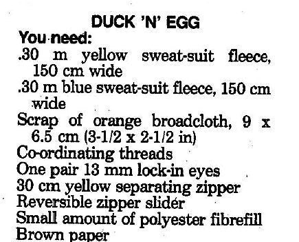 Vintage Sewing Pattern Fabric Egg To Duck Soft Sculpture Toy PDF Instant Digital Download Stuffed Easter Duckling Zipper Pop Out Sewn Toy
