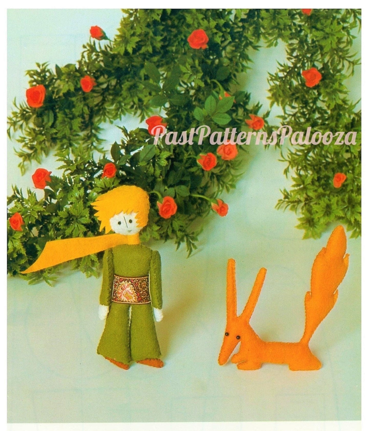 Vintage Sewing Pattern 7" The Little Prince and Fox Felt Soft Toy Doll Figures PDF Instant Digital Download