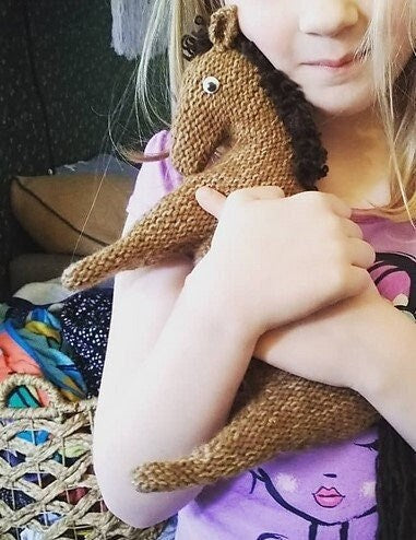 Vintage Knitting Pattern Prancing Horse Soft Plush Toy c. 1960 PDF Instant Digital Download Easy Stocking Stitch Pony Amigurumi 4 Ply