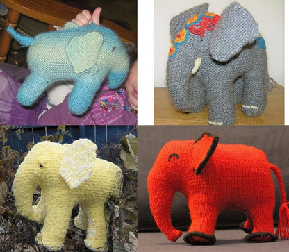 Vintage Knitting Pattern Knit Elephant Soft Plush Toy c. 1960 PDF Instant Digital Download Garter Stitch Elephant Amigurumi 4 Ply