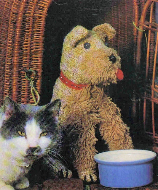 Vintage Crochet Pattern 13" Schnauzer Dog PDF Instant Digital Download Crocheted Purebred Puppy Dog Amigurumi Plush Soft Toy 2 Ply 3 Ply