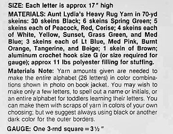 Vintage Crochet Pattern 17" Giant Alphabet Letters Toy ABCs Play Pillows PDF Instant Digital Download Retro Granny Squares