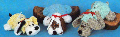 Vintage Crochet Pattern 9" Pound Puppies and Their Wardrobe & Accessories PDF Instant Digital Download Puppy Dog Amigurumi Soft Toys 4 Ply