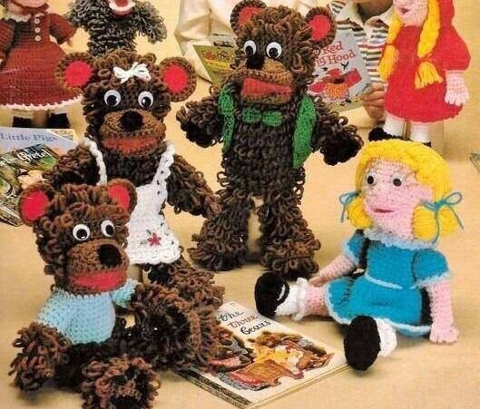 Vintage Crochet Patterns Classic Storybook Fairytale Hand Puppets PDF Instant Digital Download Full Body Puppets or Amigurumi Soft Toys