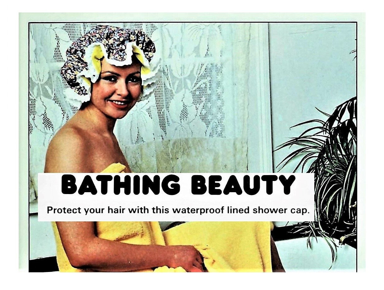 Vintage Sewing Pattern Ruffled Bathing Shower Cap PDF Instant Digital Download Retro Housewife Chic Cotton Waterproof Bonnet
