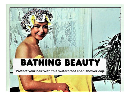 Vintage Sewing Pattern Ruffled Bathing Shower Cap PDF Instant Digital Download Retro Housewife Chic Cotton Waterproof Bonnet