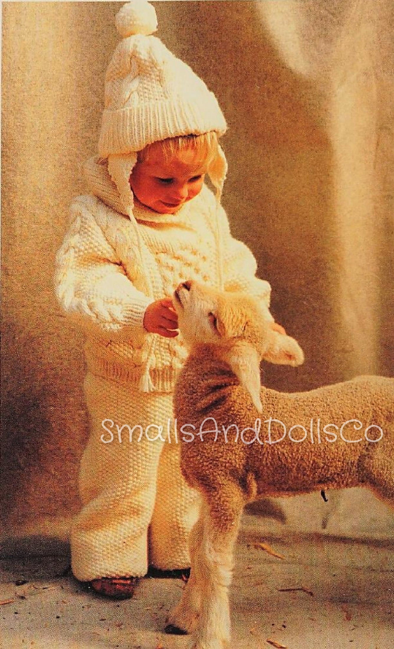 Vintage Knitting Pattern Knit Toddler Childs Snowsuit Set Cable Twist Hat Sweater Seed Stitch Pants PDF Instant Digital Download 1-4 yrs