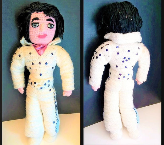 Vintage Crochet Pattern 21" Elvis Doll Soft Toy Vegas Era PDF Instant Digital Download Amigurumi Elvis Presley Plush
