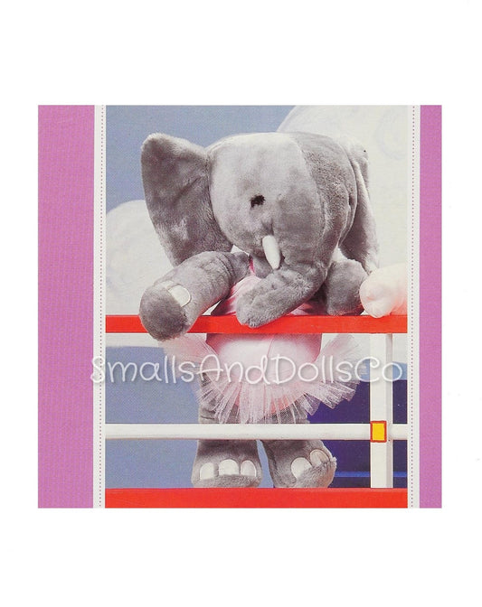 Vintage Sewing Pattern 20" Ballerina Elephant with Tutu Soft Sculpture Fabric Doll PDF Instant Digital Download Cute Girl Ellie Stuffed Toy
