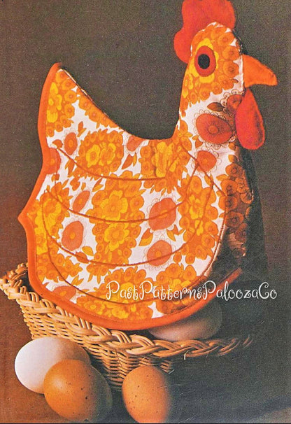 Vintage Sewing Pattern Egg Basket Hen Chicken Bun Bread Warmer Cover PDF Instant Digital Download Country Farmhouse Chic