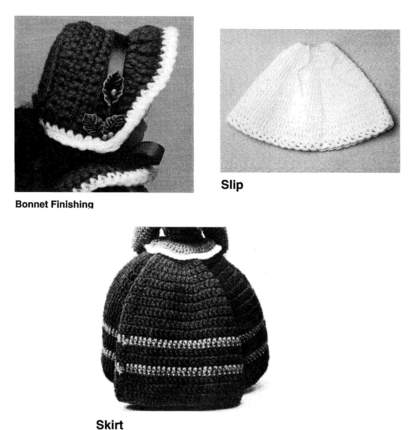 Vintage Crochet Pattern 15" Christmas Caroler Emily Doll PDF Instant Digital Download Singing Holiday Girl Outfit 10 Ply