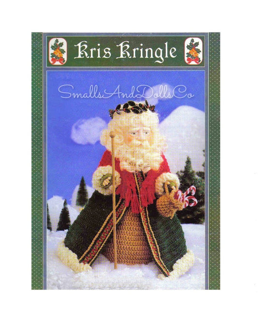 Vintage Crochet Pattern 14" Kris Kringle Santa Claus Doll Old World Father Christmas PDF Instant Digital Download 10 Ply