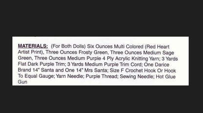 Vintage Crochet Pattern 14" Mystical Plum Blossom Santa and Mrs Claus Christmas Xmas Dolls PDF Instant Digital Download 10 Ply