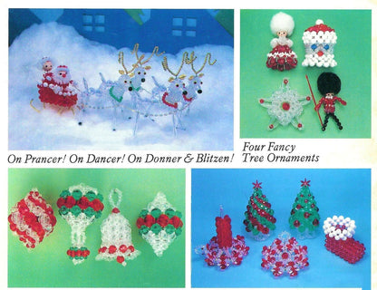 Vintage Beading Patterns Mini Classic Christmas Bead Ornaments 16 Designs PDF Instant Digital Download Mini Small Holiday Tree Trim 2-5"